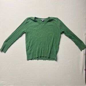 Laura Scott Green V-Neck Sweater